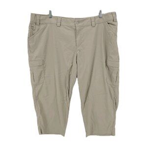 DULUTH Women's Dry on the Fly Capri Pants Beige Stretch Size 26W